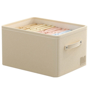 Fabric Clothing Storage <b>Box</b> Rectangle Foldable <b>Wardrobe</b> Organizer For Cotton Linen Home Use - Product Image 5
