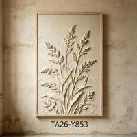 Lot de 2 tableaux muraux floraux en plâtre texturé, peinture botanique 3D neutre en relief, toile beige Wabi Sabi motif fleurs sauvages, décor encadré