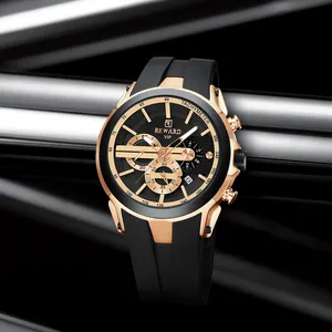 REWARD Men's Watches Fashion Silicone Chronograph Luminous Sports Waterproof Watch Men Luxury Relogio Masculino
