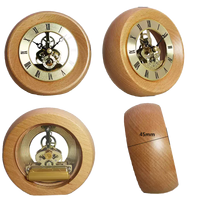 Horloge de bureau moderne en bois, diamètre 130 mm, aiguille minuteur, mouvement à quartz à piles, décoration pour la maison, le bureau, la chambre à coucher, la table de chevet