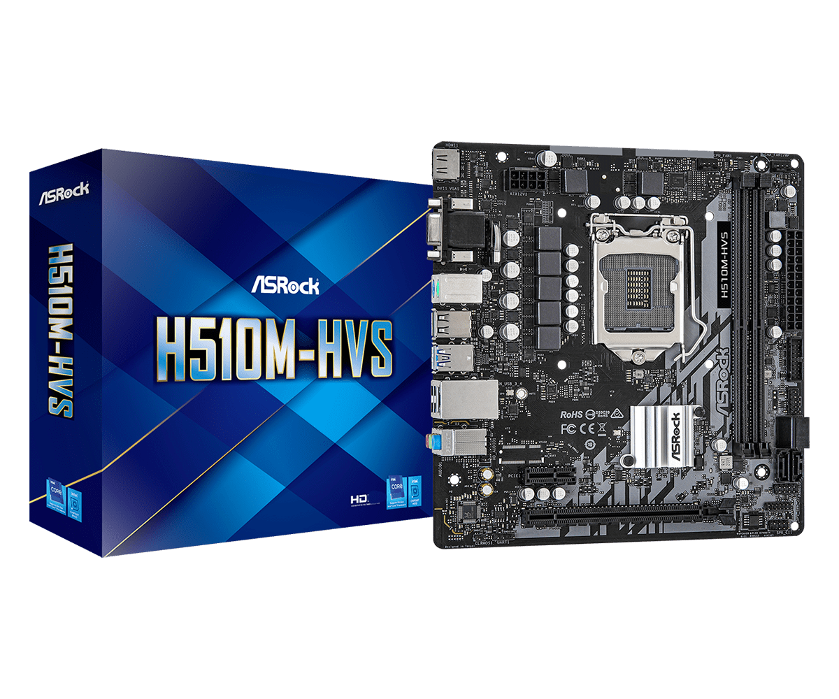 ASRock H510M-HVS офис игра материнская плата поддерживает процессор 10500 10400 11400F сгиба листов Intl H510/LGA 1200 H510M ГВС