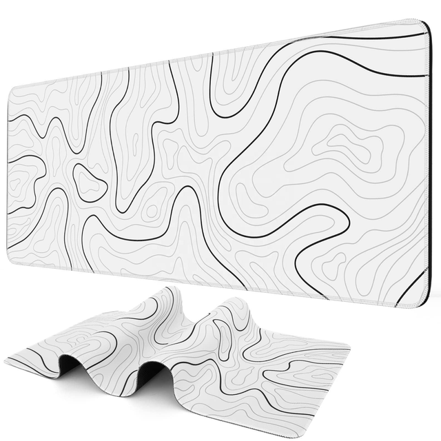 Customized Shape Size with Edge Sewed  Desk Mats Mouse Pads for Gaming Office Desk  Waterproof Mousepad