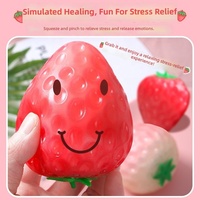 Jouet anti-stress unisexe en plastique souple en forme de fraise, grand format, à couleurs changeantes, pour les 14 ans et plus, pour la simulation créative et la décompression