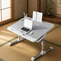 Bureau portable pour ordinateur portable, support réglable en hauteur, table pliante avec tiroir pour le travail, les études, la chambre de dortoir