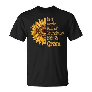 T-shirt Sunflower per nonna, manica corta, girocollo, stampa digitale unisex, riunioni di famiglia, feste - Product Image 1