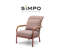SIMPOLIFESTYLE Mobilier d'extérieur haut de gamme COCO Lounger 2 places Fauteuil de jardin Terrasse Hôtel Resort Aluminium Teck Salon