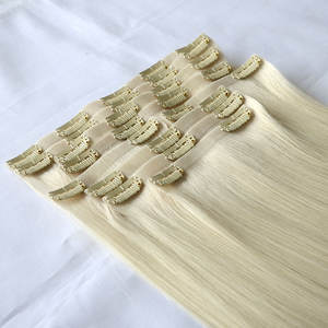 Extensions de <span class=keywords><strong>cheveux</strong></span> à clips en <span class=keywords><strong>cheveux</strong></span> humains 100% Remy, vierges, bruts, naturels, longs, lisses, invisibles, sans couture, en gros - Product Image 4