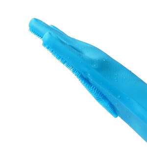 Guante de baño de silicona ecológico para mascotas, cepillo removedor de pelo de poliéster TPR, guante de masaje para gatos, perros, goma almacenada - Product Image 5