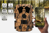 Caméra de surveillance de la faune avec vision nocturne thermique 4K 48MP, connexion Wi-Fi et contrôle par application, portée IR 20m/85ft