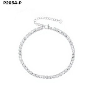 Pulsera de tenis Amy Amy, chapada en plata, circonita redonda de corte brillante, joyería clásica para mujer, regalo P2054 - Product Image 1
