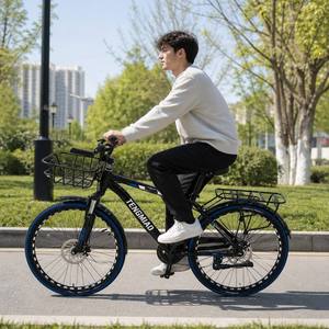 Vélo Enfant Tout-Terrain 20 <span class=keywords><strong>Pouces</strong></span> Noir en Acier Carbone Haute Résistance avec Panier Avant et Porte-Bagages Arrière pour Livraison Rapide – Vente en Gros - Product Image 1