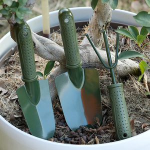 <b>Gardening</b> <b>Tools</b> 3 Piece <b>Set</b> Green Iron Shovel Trowel Cultivator For Flower Soil Digging Vegetable Planting Landscaping - Product Image 1