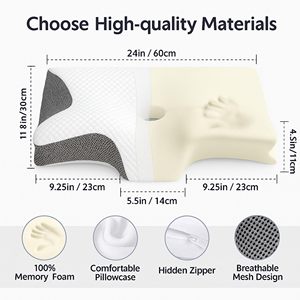 Oreillers orthopédiques ergonomiques en mousse à mémoire de forme pour le cou, pour soulager les douleurs cervicales pendant le sommeil - Product Image 4