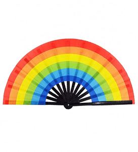Abanico de Mano Arcoíris Grande para el Desfile del Orgullo Gay de Junio de 2023, para Hombres y Mujeres, Festivales, Clubes, Fiestas y Bailes - Product Image 1