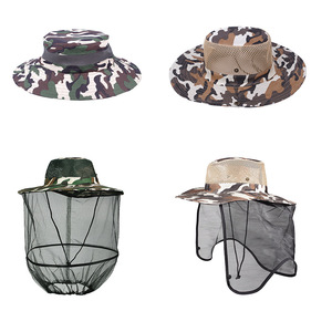 Fishing Haha Fisherman Hat Camouflage Mesh Bee Protection Outdoor Sun Hat for Fishing Hunting <b>Hiking</b> - Product Image 5