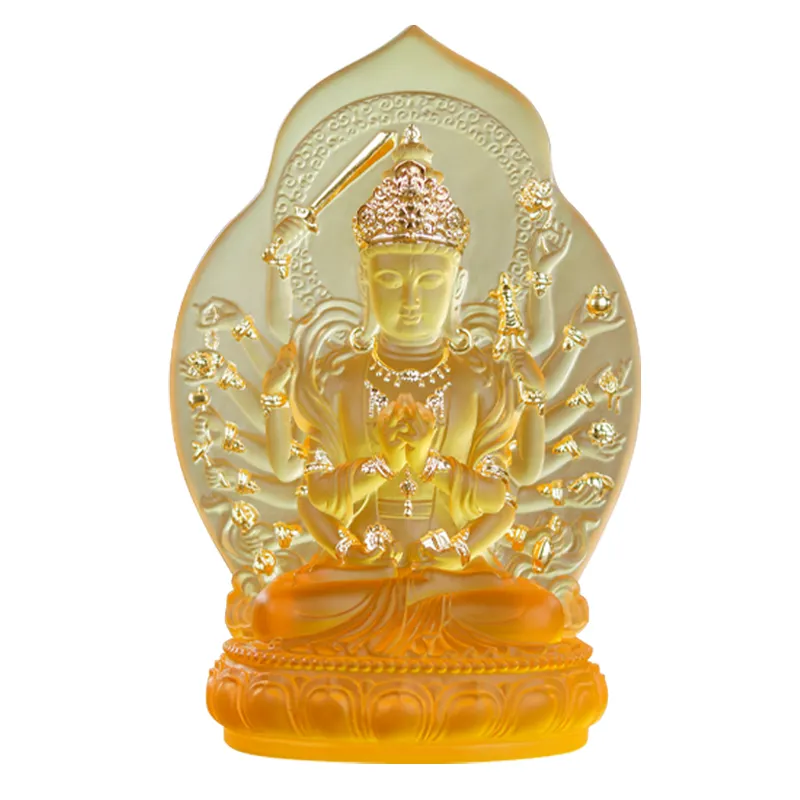 Feng Shui presente vidro Cundi estátua de Buda Bodhisattva para oferecer ornamentos