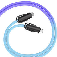 Cable de Datos Tipo-C 2 en 1 con Cordón, Aleación de Zinc, Longitudes de 0.3m/1.2m, Carga Rápida de 27W-240W 5A, Conductor de Cobre Puro para Computadora IOS