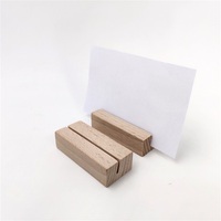 Offres Spéciales porte-cartes de visite en bois bon marché, porte-cartes de Menu, Logo personnalisé