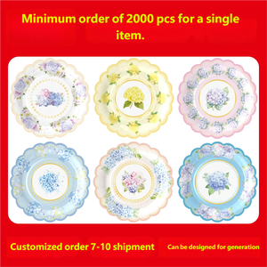 Assiettes en papier jetables pour thé et conversation, motif floral, nouvelle conception, pour mariage, anniversaire, fête, vaisselle décorative - Product Image 3