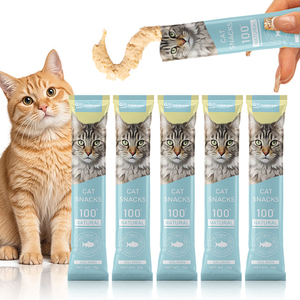 Commande en gros de friandises liquides pour chats, hypoallergéniques, au thon et au lapin, en bâtonnets soyeux et juteux, sans additifs artificiels, nourriture humide pour chats, échantillons gratuits - Product Image 1
