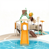 Equipo de Juegos Acuáticos de Fibra de Vidrio para Parques de Diversiones, Casa de Agua Personalizada para Niños con Múltiples Toboganes y Funciones de Rociado