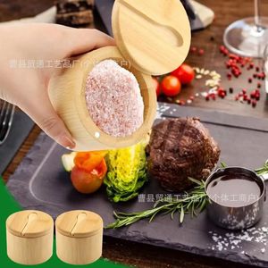 Wooden <b>Spice</b> <b>Jar</b> Solid Wood M Size With Wooden Lid Kitchen Seasoning Container - Product Image 1