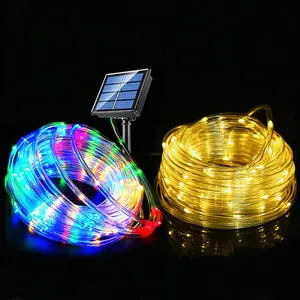 Solar Powered Copper Wire Rope Tube Lights Waterproof IP65 Christmas Garden Yard Patio Tree Party Decor For Camping Outdoor