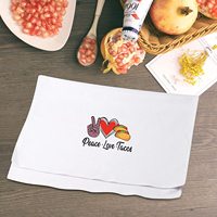 Serviettes de cuisine en coton gaufré 100% coton certifiées OEKO-TEX, imprimées numériquement, écologiques, à séchage rapide, à motifs floraux, pour la maison