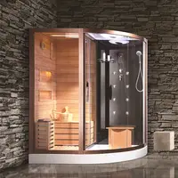 מודרני עיצוב קיטור תא מקלחת סאונה, מקורה יוקרה אמבטיה עץ קיטור סאונה חדר מקלחת שילוב בפושאן