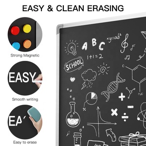 Lavagna Magnetica con Vassoio Portaoggetti, Montabile a Parete, in Acciaio, per Aula e Ufficio, Include Gesso - Product Image 5