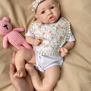Muñeca Bebé Reborn <span class=keywords><strong>de</strong></span> <span class=keywords><strong>Silicona</strong></span> Platino Sólida <span class=keywords><strong>de</strong></span> 45 cm, Pintada a Mano por un Artista, Realista, Recién Nacida, Muñeca Saskia Rebirth - Product Image 5