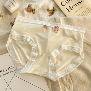 กางเกงในสตรีเอวกลาง ผ้าไหมน้ำแข็ง ระบายอากาศดี ลูกไม้ ยืดหยุ่น แห้งเร็ว บางเฉียบ เย็นสบาย เหมาะกับทุกสรีระ ขายส่ง - Product Image 2