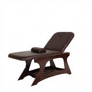 Lit de spa en bois courbé de luxe avec dossier réglable, table de massage pour salon de beauté - Product Image 3