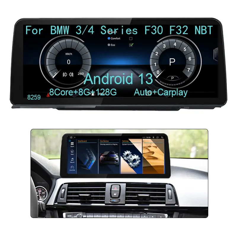 Беспроводная система Carplay для BMW 3/4 серии F30 F31 F32 F3 F34 ID8 UI Android 13, Gps, навигация, автомобильные видеопроигрыватели