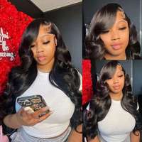 Perruques Lace Front en Cheveux Humains Vietnamiens Bruts Ondulés, Vente en Gros, Cheveux Humains, Nœuds Simples, Perruques Frontales HD Lace pour Femmes Noires