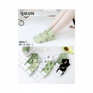 Calzini da donna in cotone traspirante stile giapponese con ricamo a strisce cartoni animati con cuori stampati uno adatto a tutti per la primavera inverno - Product Image 1