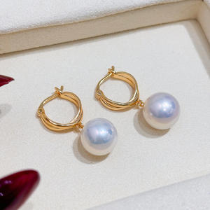 Accesorios de Plata S925 para DIY con Perlas, Joyería de Plata de Moda, Broche para Oreja con Cuentas Redondas de 9-15 mm y Bandeja Vacía 22121 - Product Image 2