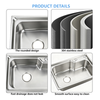 Évier de cuisine en acier inoxydable 304 durable et sans soudure, anti-rayures, moderne, avec égouttoir