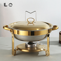 Ensemble chauffe-plats suspendu de luxe 5L, nouveau design, pour buffet, décoratif, élégant, argenté et doré, pour maintien au chaud