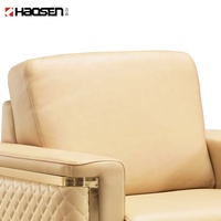 Sofa Kulit Berkualitas Tinggi untuk Area Negosiasi Bisnis dan Ruang Tamu, Sofa Sectional 1+1+3, Sofa Tiga Dudukan Tunggal