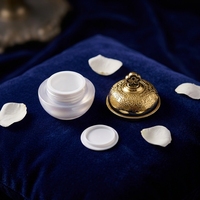 Pot cosmétique de luxe 10g blanc doré, vide, en plastique moulé par injection avec couvercle gaufré, personnalisable pour crème visage