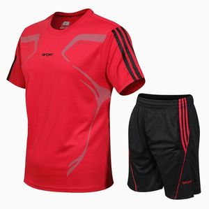 Người Đàn Ông Của Mùa Hè Giản Dị Thể Thao Thể Dục Quần Short Nhanh Chóng Làm Khô Thoáng Khí Dệt Kim Thiết Lập Với In Mô Hình Câu Lạc Bộ Jersey - Product Image 1