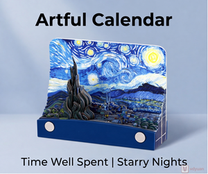 Blocco Note 3D in Carta Artistica con Stampa <span class=keywords><strong>Notte</strong></span> <span class=keywords><strong>Stellata</strong></span> di Van Gogh, Luce LED e Staccabili Fogli, Regalo per Amanti dell'Arte - Product Image 1