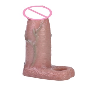FAAK Funda realista para pene, dildo hueco, funda para pene con extremo abierto para agrandamiento del pene, retraso de la eyaculación, juguetes sexuales - Product Image 5