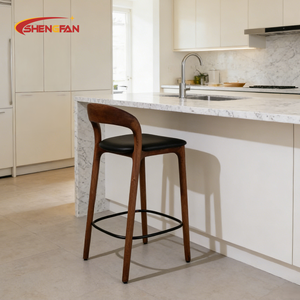 <span class=keywords><strong>Tabouret</strong></span> de bar en bois de frêne personnalisable en direct d'usine, <span class=keywords><strong>chaise</strong></span> haute en tissu pour la maison, l'îlot de cuisine, le comptoir de restaurant, la salle à manger - Product Image 5