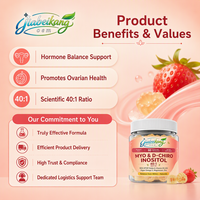 Gummies OEM Myo-Inositol & D-Chiro Inositol avec Oméga 3, MTHF Folate, Vitamine D3, B12, Magnésium & Zinc pour la Santé Ovarienne