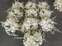 E003 Ti136 Handgemaakte Zijde+Schuim Kunstbloemenbollen - Grote Witte Rozen Hortensia Bruiloft Tafeldecoraties Europese Stijl Feest