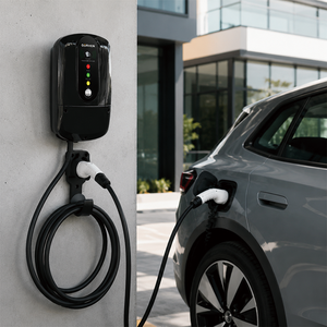 Station de recharge murale résidentielle 1OA7-1 pour véhicules électriques, type 2, avec câble de charge intégré, contrôle par carte RFID, Wallbox - Product Image 2