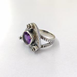 Anillo de Amatista, Plata de Ley 925, Anillo de Piedra Preciosa, Amatista, Colección Hecha a Mano, Anillos Finos, Joyería de Plata, Precio al por Mayor - Product Image 6