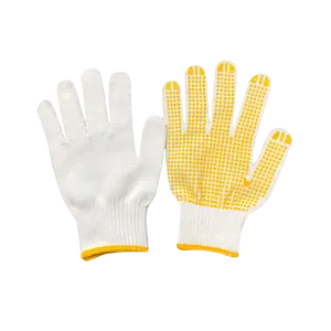 OEM Custom PVC gepunktete Handschuhe Gelbe Arbeits sicherheit Baumwoll strick handschuhe für Bauarbeiten